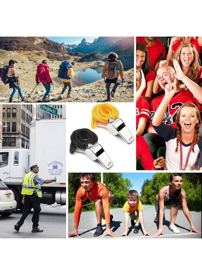 3 Packs Stainless Steel Sports Whistles with Lanyard, Loud Crisp Sound Whistles Bulk Great for Coaches, Referees, and Officials - Image 5